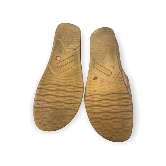 Bare traps with Memory Foam Gold metallic slides with cork soles 9 - Picture 6 of 7